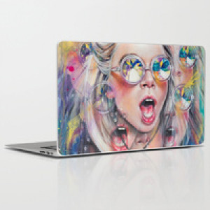 Artistic girl laptop skin